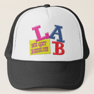 LAB MOTTO - WE GET RESULTS - MEDICAL LABORATORY TRUCKER HAT