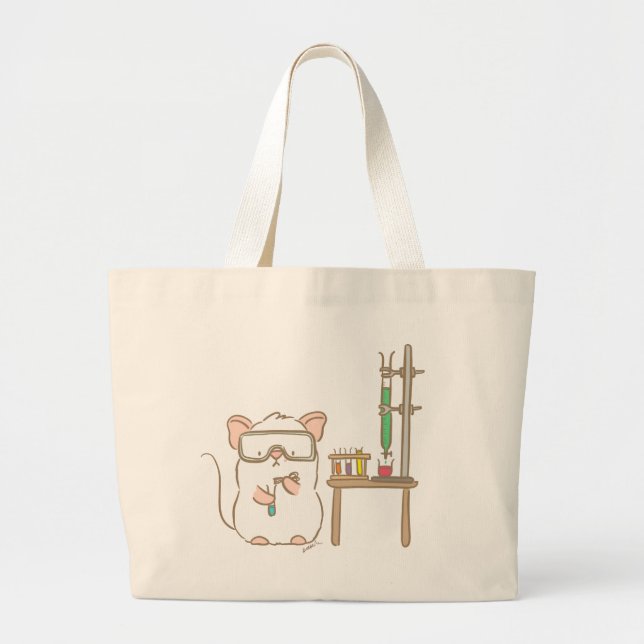Lab Mouse Large Tote Bag (Front)