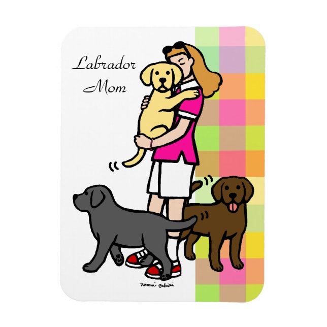 Lab Mum in the Pink Shirt 1 Magnet (Vertical)
