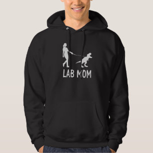 Lab Mum Labrador Retriever Mama Dog Dinosaur Women Hoodie