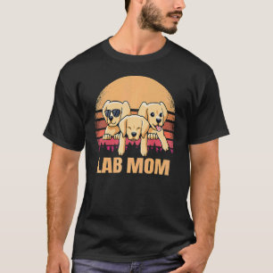 Lab Mum Yellow Labrador Retriever Vintage Dog Retr T-Shirt
