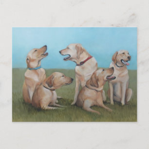Lab Party Dog Art Postcard