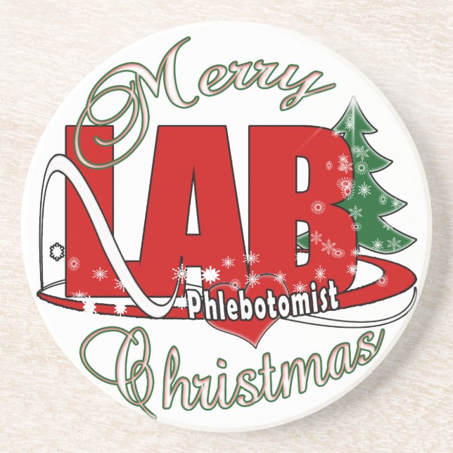LAB PHLEBOTOMIST CHRISTMAS COASTER (Front)