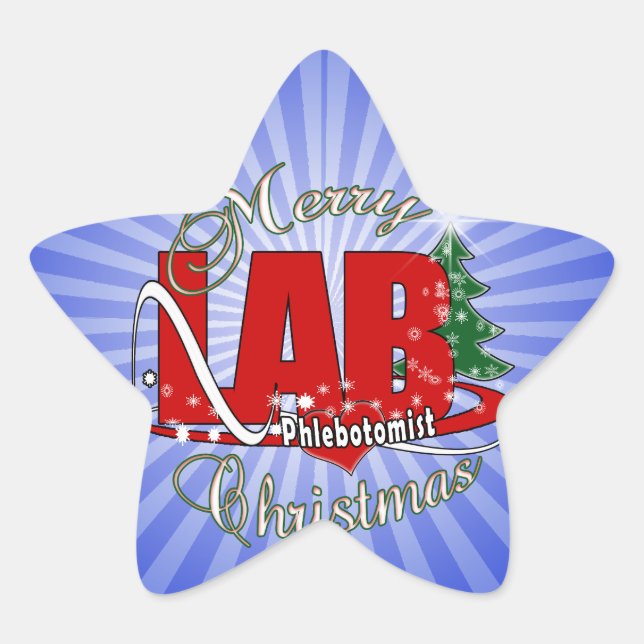 LAB PHLEBOTOMIST CHRISTMAS STAR STICKER (Front)