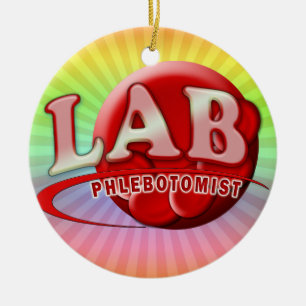 LAB PHLEBOTOMIST RBC LOGO CERAMIC TREE DECORATION