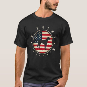 Lab Pointer Usa Flag 4th July Dog Mum Dad T-Shirt