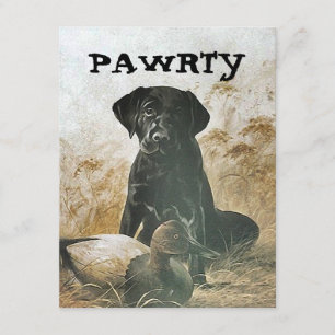LAB PUP DOG PAWRTY PARTY INVITE INVITATION