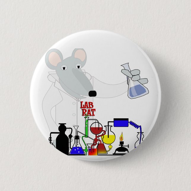 LAB RAT CHEMISTRY 6 CM ROUND BADGE (Front)