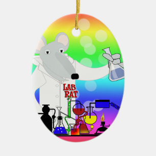 LAB RAT CHEMISTRY CERAMIC TREE DECORATION