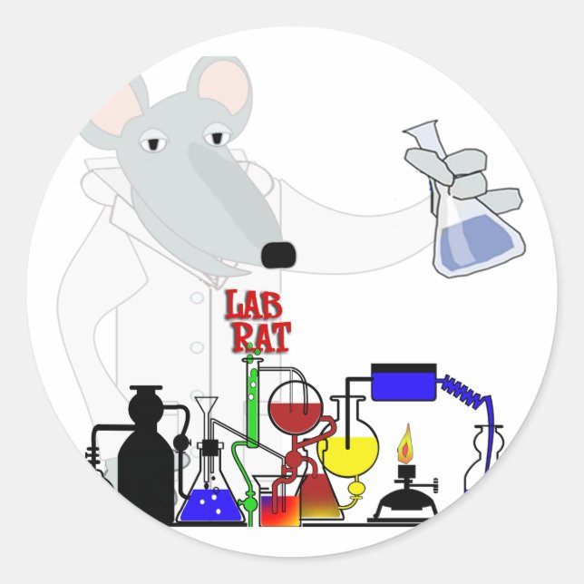 LAB RAT CHEMISTRY CLASSIC ROUND STICKER (Front)