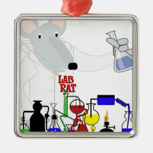 LAB RAT CHEMISTRY METAL ORNAMENT