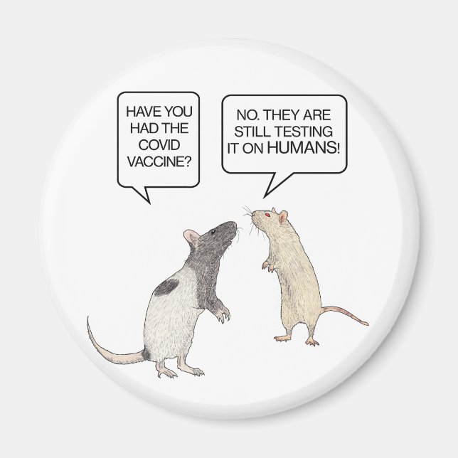 Lab Rat Covid Vaccine Funny Magnet (Front)