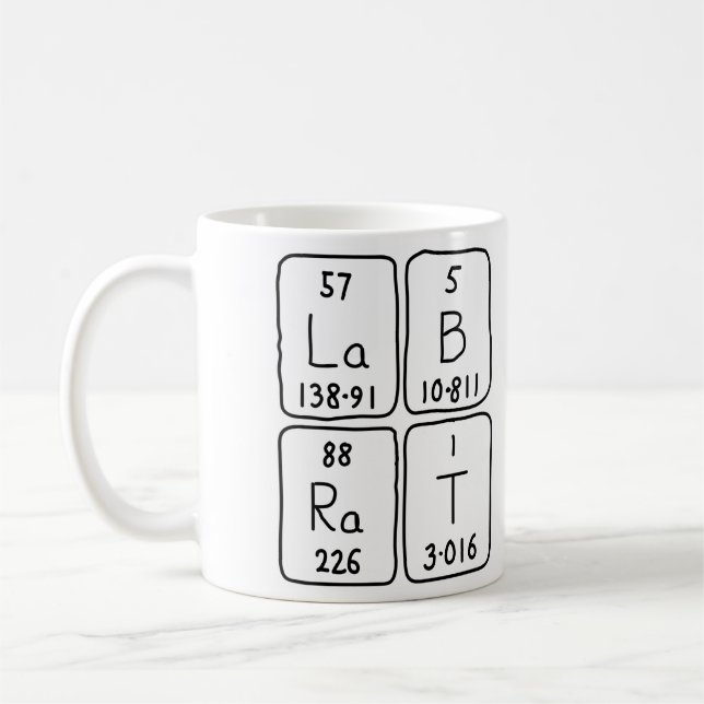 Lab Rat periodic table name mug (Left)