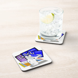 LAB RAT SCIENTIST LABORATORY PERIODIC TABLE COASTER