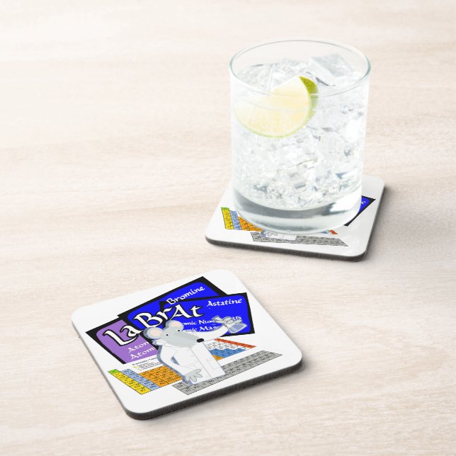LAB RAT SCIENTIST LABORATORY PERIODIC TABLE COASTER (Right Side)