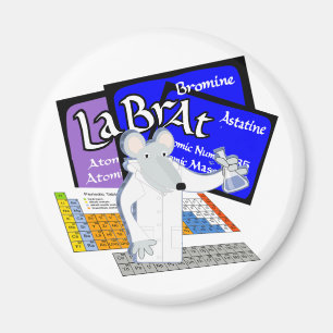 Lab Rat Spelled with Elements from Periodic Table Magnet