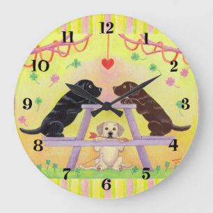 Lab Romance Valentine Large Clock