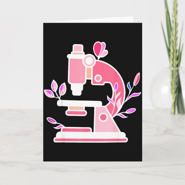 Lab Science Floral Microscope Biologist Science Va Card (Front)