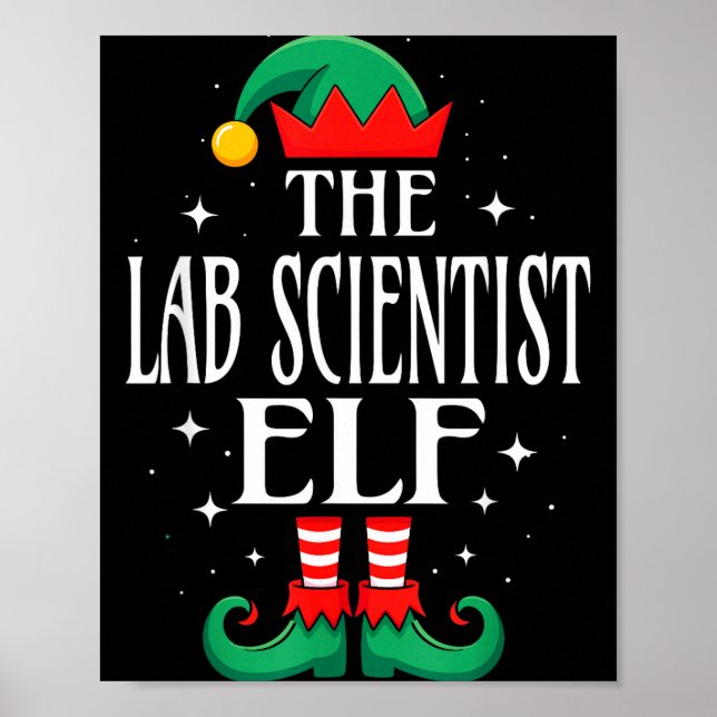 Lab Scientist Elf Job Title Funny Christmas Matchi Poster (Front)