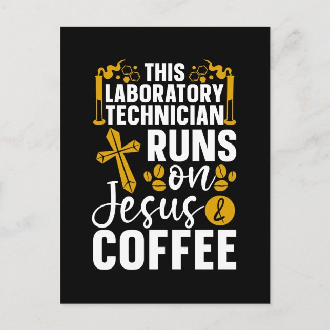 Lab Tech Chemist Laboratory Tech Coffee Technician Holiday Postcard (Front)