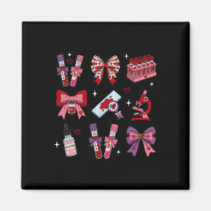 Lab Tech Coquette Bow Valentine Science Laboratory Magnet