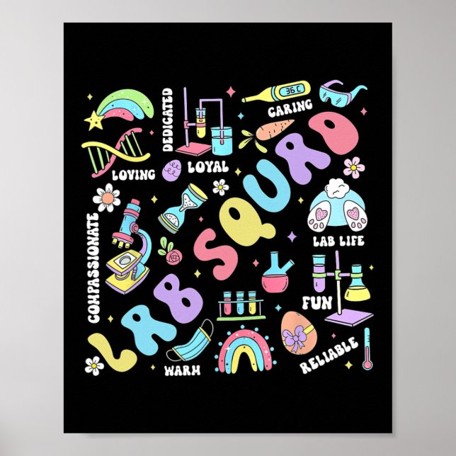 Lab Tech Easter Scientist Teacher Laboratory Lab S Poster (Front)