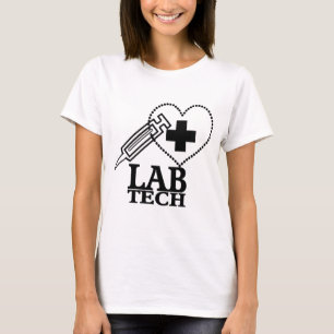 LAB TECH HEART SYRINGE LOGO - LABORATORY SCIENTIST T-Shirt