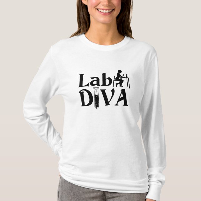Lab Tech Lab Diva Chemist Laboratory Technician T-Shirt (Front)