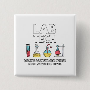 Lab Tech Laboratory 15 Cm Square Badge