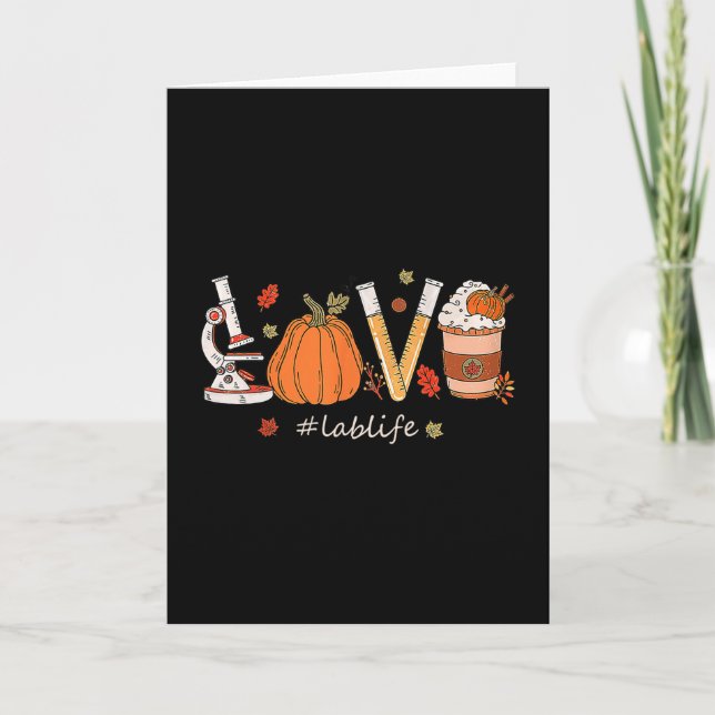 Lab Tech Laboratory Scientist Fall Pumpkin Spice L Card (Front)