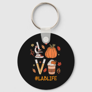 Lab Tech Laboratory Scientist Fall Pumpkin Spice L Key Ring