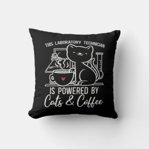 Lab Tech Laboratory Technician Cats Coffee Chemist Cushion