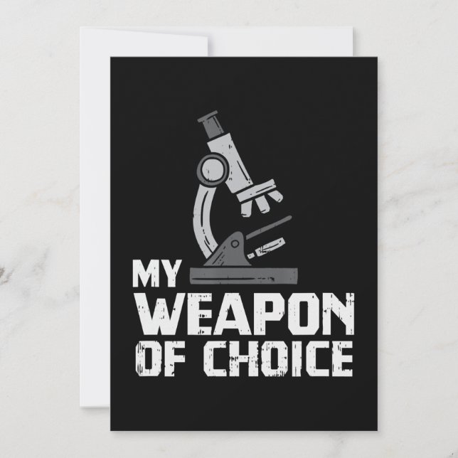 Lab Tech Microscope Biology Scientist My Weapon Holiday Card (Front)