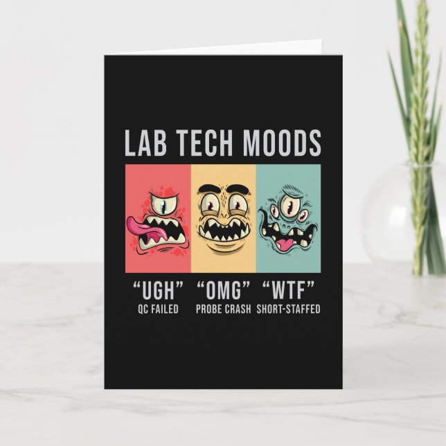 Lab Tech Moods Laboratory Science Technician Gift Card (Front)