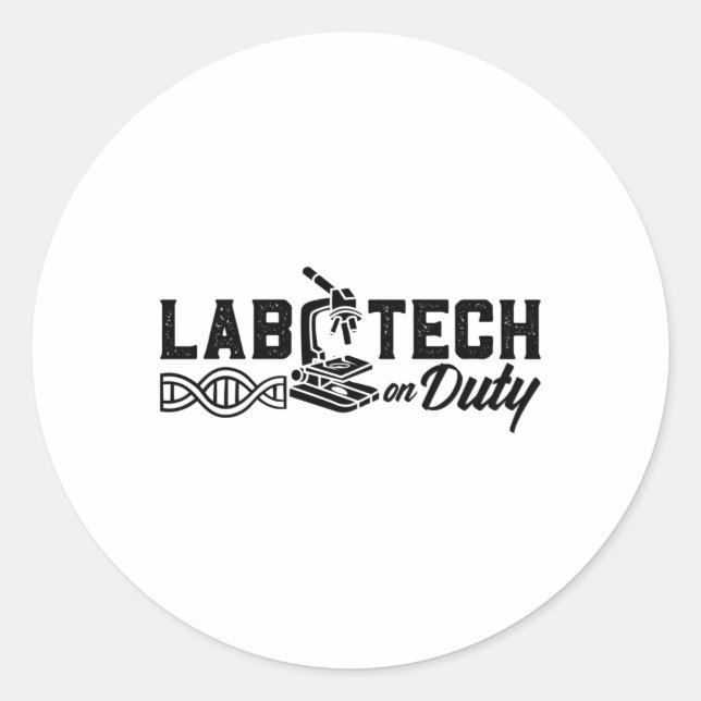 Lab Tech On Duty Science Laboratory Technician Classic Round Sticker (Front)