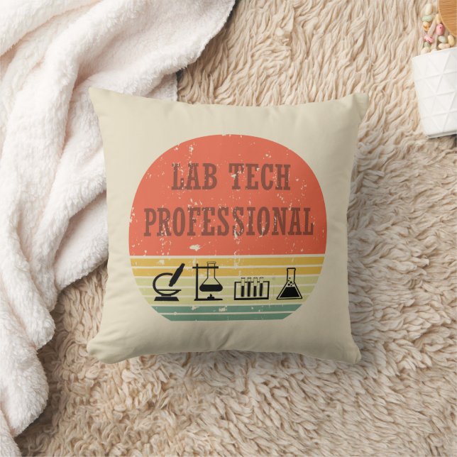 Lab tech professional vintage sunset retro cushion (Blanket)