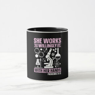 Lab Tech She Works Willingly Laboratory Technician Mug