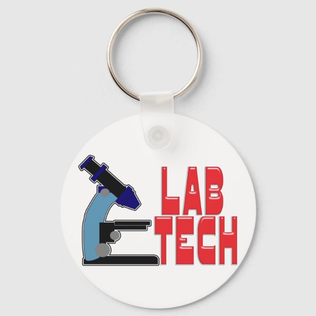 LAB TECH with MICROSCOPE Key Ring (Front)