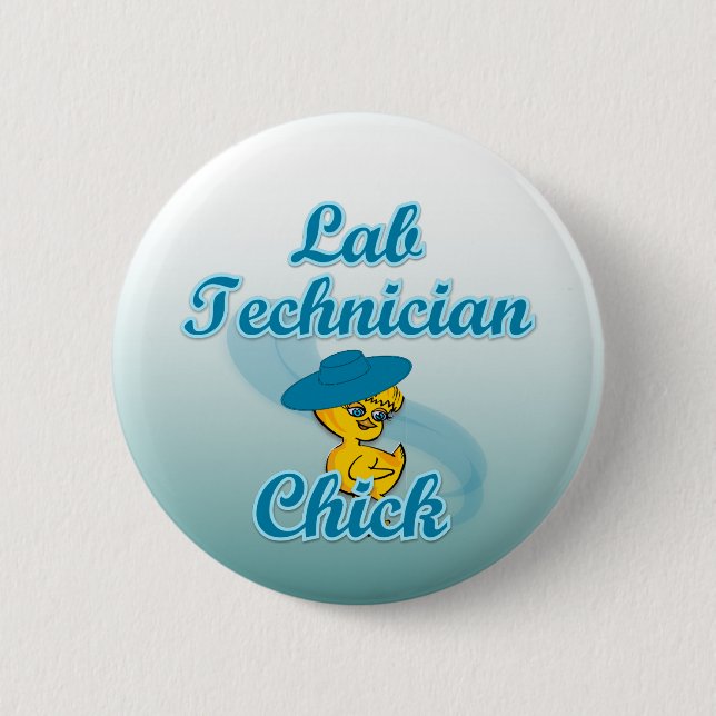Lab Technician Chick #3 6 Cm Round Badge (Front)