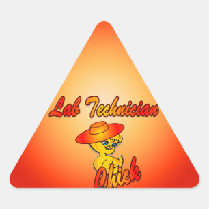 Lab Technician Chick #4 Triangle Sticker