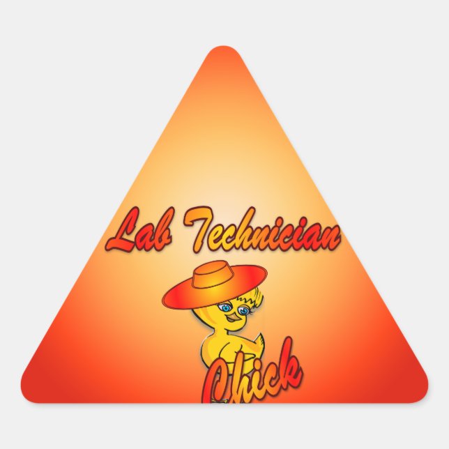 Lab Technician Chick #4 Triangle Sticker (Front)
