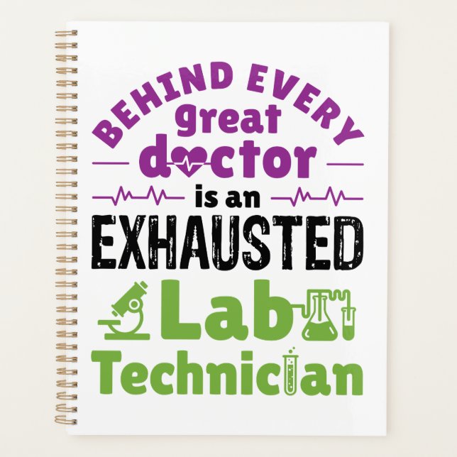 Lab Technician Medical Technologist Exhausted Planner (Front)