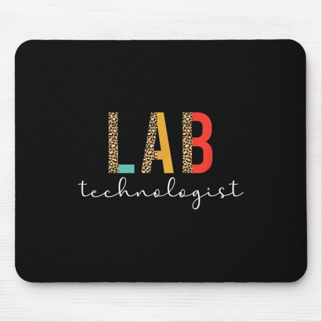 Lab Technologist Boho Leopard Laboratory Tech  Mouse Pad (Front)