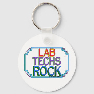 Lab Techs Rock Key Ring