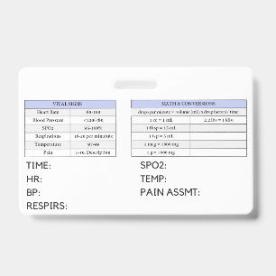 Lab Values ID Badge