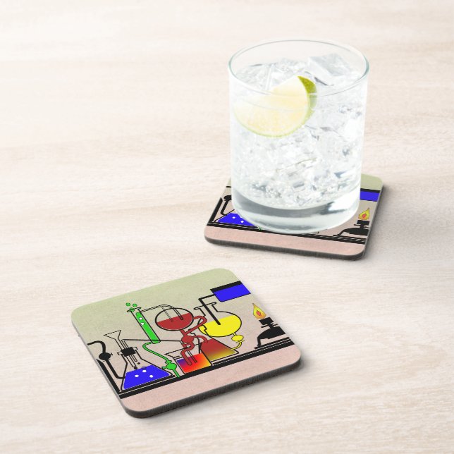 LAB WARE - LABORATORY  GLASSWARE MAD SCIENTIST COASTER (Right Side)