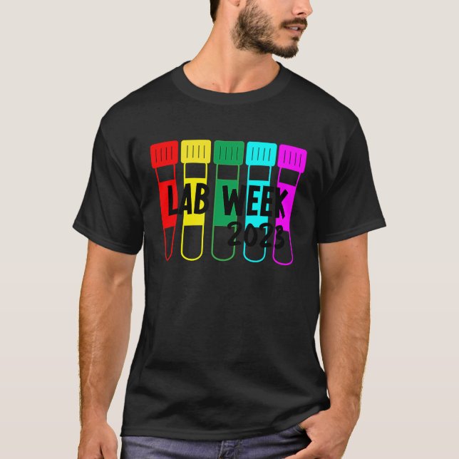 Lab Week 2023 Colourful Scientist Fun Lab Week T-Shirt (Front)