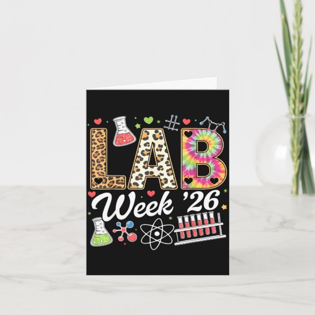 Lab week 2026 laboratory tech leopard medicalLab w Card (Front)