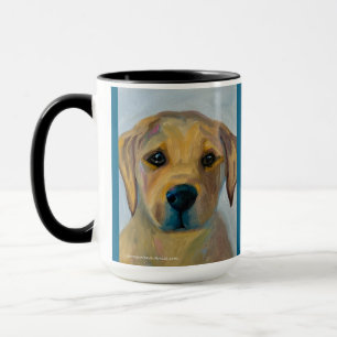 Lab Yellow Pup   Two-Tone Mug, 15 oz Mug