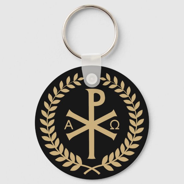 Labarum - Chi Rho - Roman Imperial Standard Key Ring (Front)